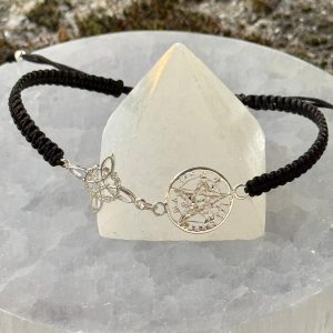 PULSERA DE DOBLE PROTECCIÓN EN PLATA CON SU PLACA DE SELENITA